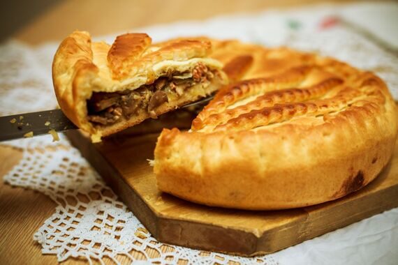 Пирог с горбушей и грибами Пирог с горбушей и грибами